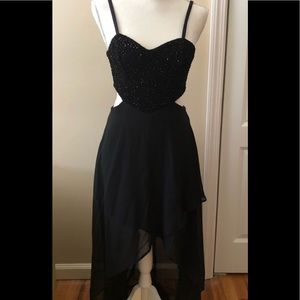 Black high/low dress